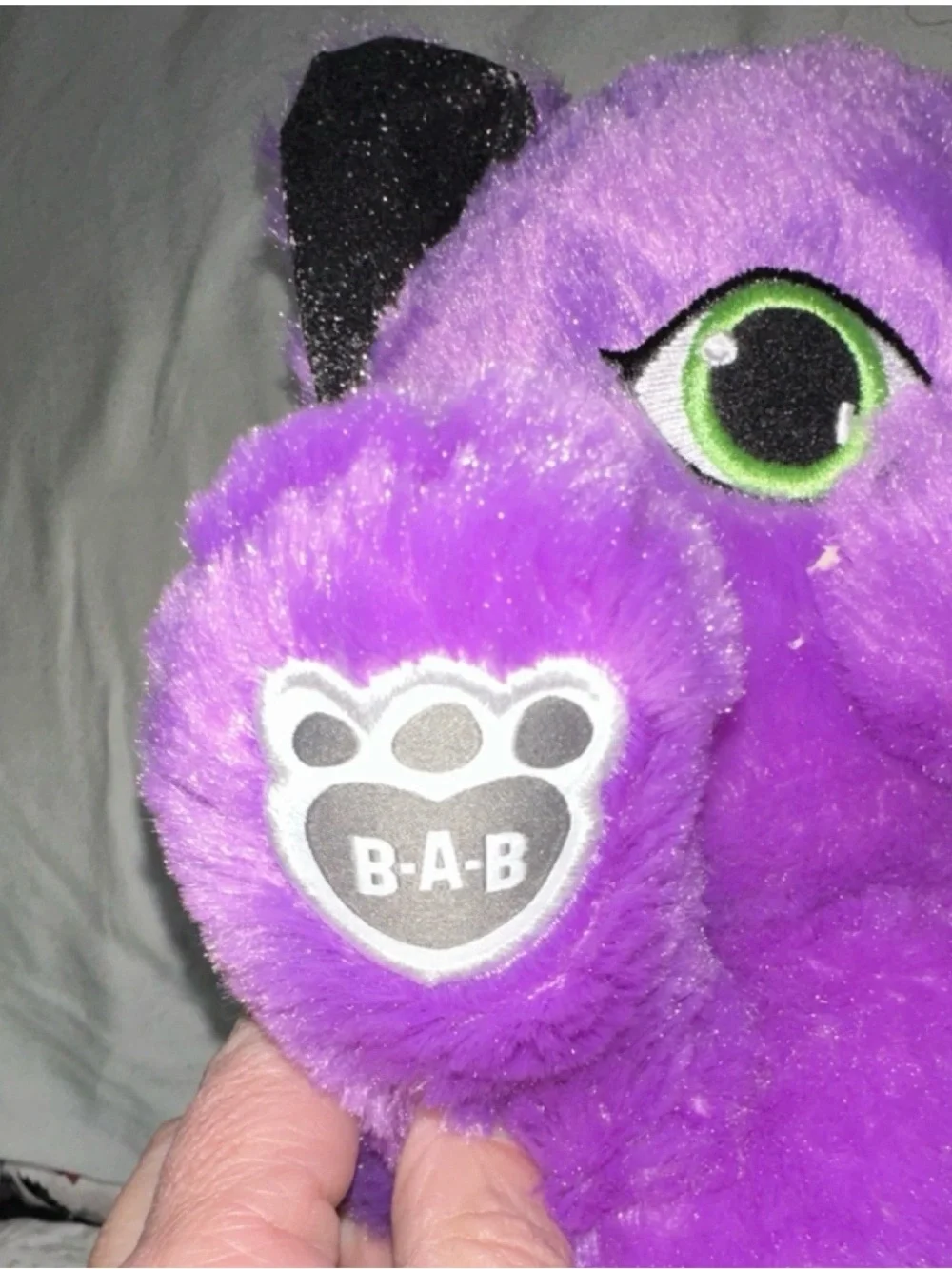 Build-A-Bear Purple Plush Cat with Black Ear & Paw Accents